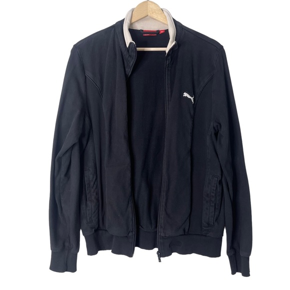 Puma Men’s Mock Neck Full Zip Sweatshirt with Elastic Panels and Pockets Black - Picture 1 of 11